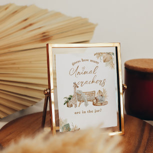 Poster Boho Modern Heart Font Sinal de Jogo de Chá de fra