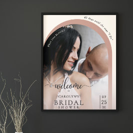 Poster Boho Moderno Arco Foto Chuveiro de Noiva Bem-Vindo