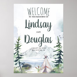 Poster Boho Mounains Adventure Wedding Sinal de Boho