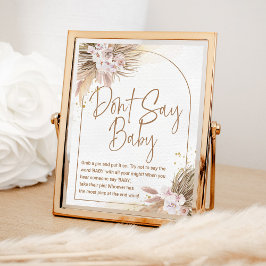 Poster Boho Não Diz Chá de fraldas de Grass Pampas para J