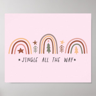 Poster Boho Natal Arco-Íris Tons Mudados Tons Tons Tintos
