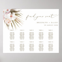 Poster Boho Pampas Grass 10 Plano Mesa De Casamento