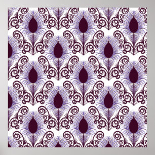 Poster Boho Peacock Feather Jewel Tone-Purple