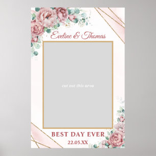Poster Boho poeirento cor-de-rosa floral prop de fotos de