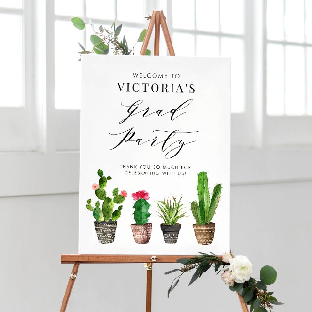 Poster Boho Potted Succulents and Cactus Graduation (Criador carregado)