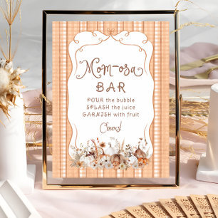 Poster Boho Pumpkin Chá de fraldas Floral Bar Mãe-osa