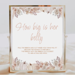 Poster Boho Pumpkin Chá de fraldas O Tamanho Do Sinal Da 