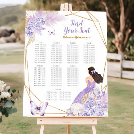 Poster Boho Purple Butterfly Quinceañera
