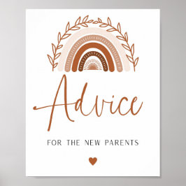 Poster Boho Rainbow Advice e Deseja Sinal de Chá de frald