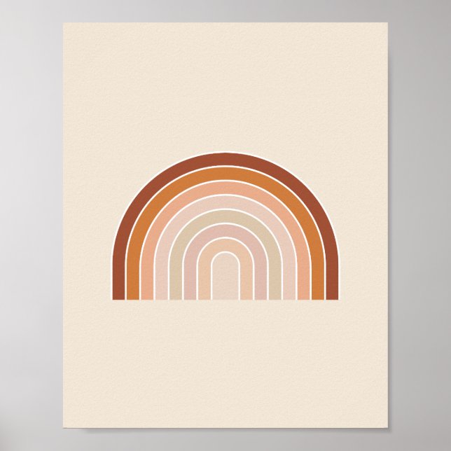 Poster Boho Rainbow Beige Terracotta (Frente)