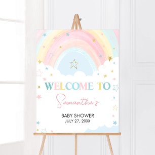 Poster Boho Rainbow Chá de fraldas Welcome