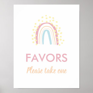 Poster Boho Rainbow Girl Birthday - Sinal de Favoritos