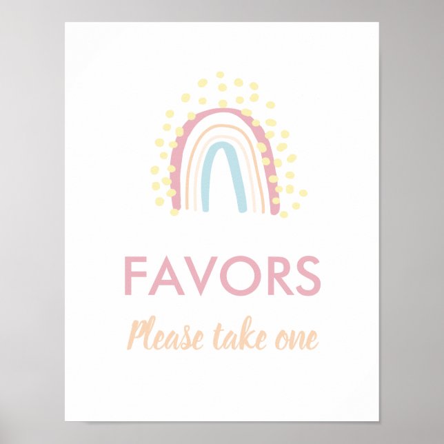 Poster Boho Rainbow Girl Birthday - Sinal de Favoritos (Frente)