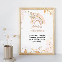 Poster Boho Rainbow Grass chá de fraldas Advice Parceiros