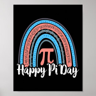 Poster Boho Rainbow Happy Pi Day 3.14 Geek Matemático 3