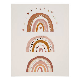 Póster Boho Rainbow Nursery Wall Art, Arte Neutral para C