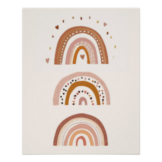 Póster Boho Rainbow Nursery Wall Art, Arte Neutral para C