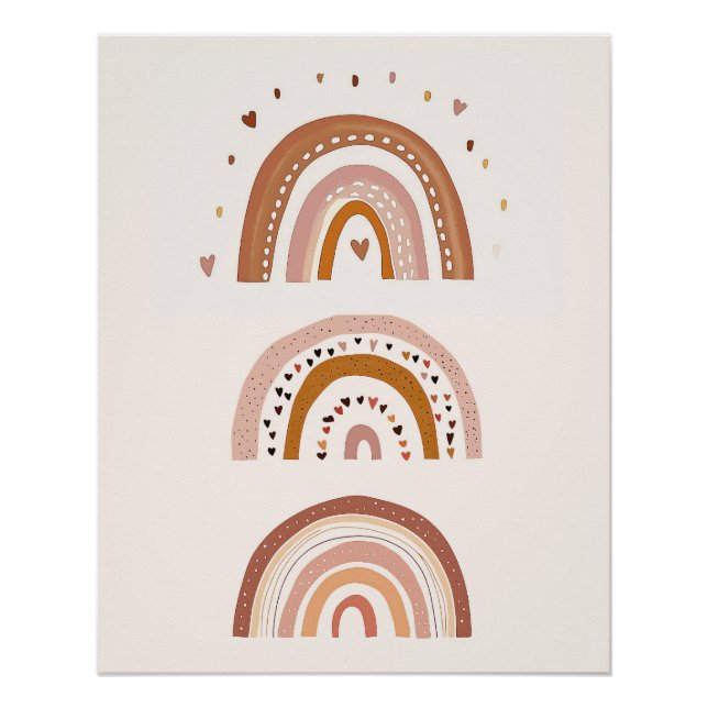 Póster Boho Rainbow Nursery Wall Art, Arte Neutral para C (Frente)