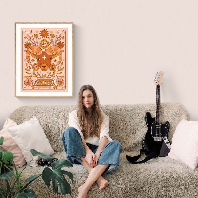 Poster Boho Retro Áries Zodíaco (Criador carregado)