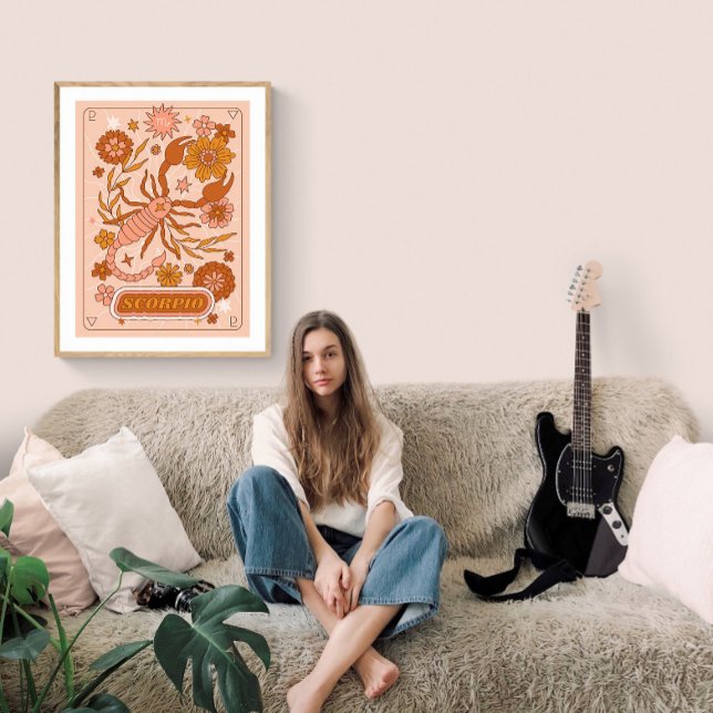 Poster Boho Retro Escorpião Zodíaco (Criador carregado)