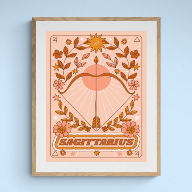Poster Boho Retro Sagittarius Zodiac (Criador carregado)