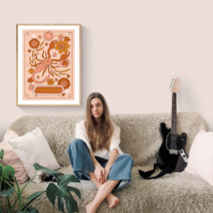 Poster Boho Retro Scorpio Zodiac