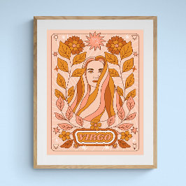 Poster Boho Retro Virgo Zodiac