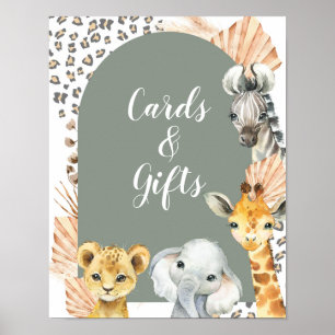 Poster Boho Sage Green Safari Oh Boy Cards & Gifts Sinal