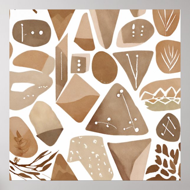 Poster Boho selva Folha Arte Botânica Simples Moderno (Frente)