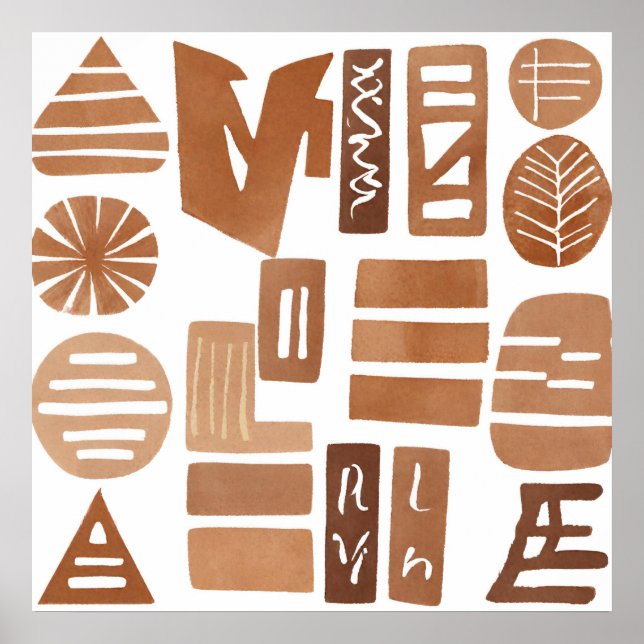 Poster Boho selva Folha Arte Botânica Simples Moderno (Frente)