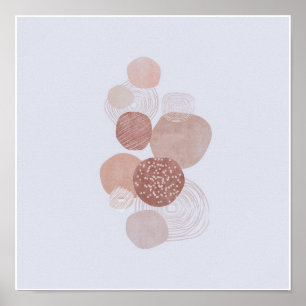 Poster Boho Simples Orgânico Circular Desenhos Boho Chic