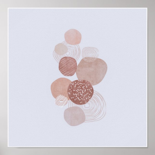 Poster Boho Simples Orgânico Circular Desenhos Boho Chic (Frente)