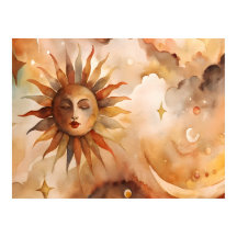 Boho Sol & Lua | Decoração Celestial Minimalista p