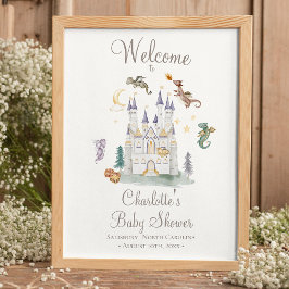 Poster Boho Storybook Dragon Chá de fraldas Welcome