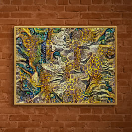 Póster Boho Style Abstrato Art Poster