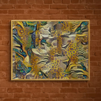 Póster Boho Style Abstrato Art Poster