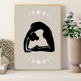 Poster Boho Style Yoga Pose Yoga