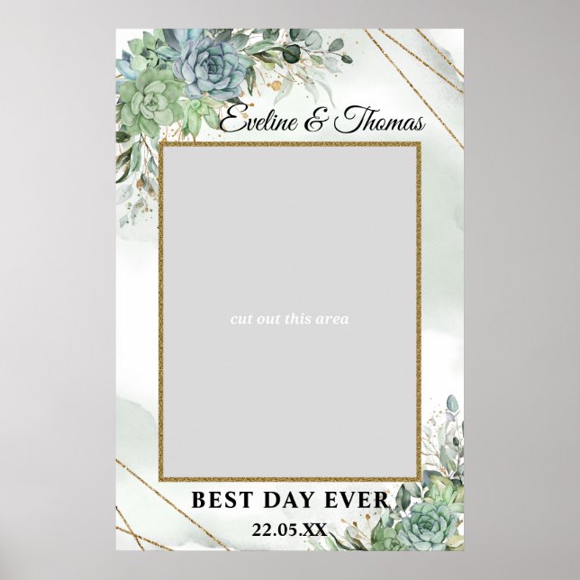 Poster Boho Suculentas eucalipto adereço para fotos de ca (Frente)