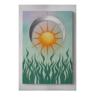 Póster Boho Sun Moon Plant