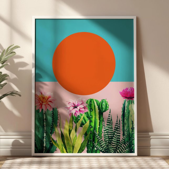Poster Boho Sunset Retro Floral Abstract Collage (Criador carregado)