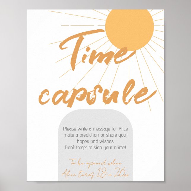 Poster Boho sunshine Birthday Time Cápsula (Frente)