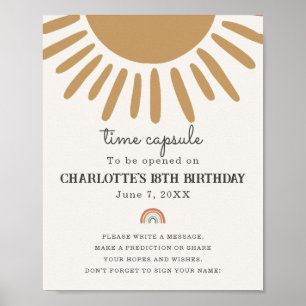 Poster boho sunshine time cápsula sinal de festa