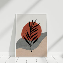 Poster Boho Terracotta Abstrato Sun e Landscape Art