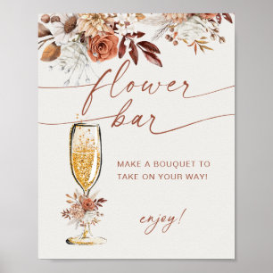 Poster Boho Terracotta Bar Floral