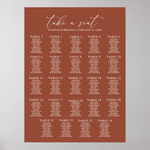Poster Boho Terracotta Casamento 24 Mesa