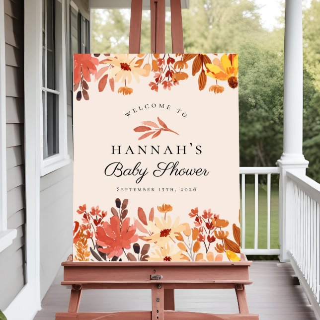 Poster Boho Terracotta Fall Wildflower Sinal (Criador carregado)