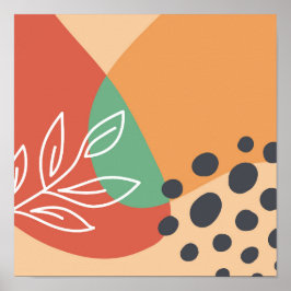 Poster Boho trabalho de arte, formas coloridas de arte de