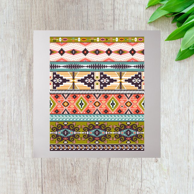 Poster Boho Tribal - Padrão Geométrico Sudoeste Aztec (Criador carregado)