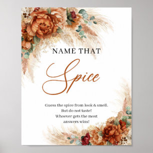 Poster Boho tropical terracota pampas Nome daquela Especi