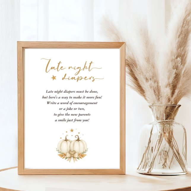 Poster Boho Twin Pumpkins Baby Shower Late Night Diapers (Criador carregado)